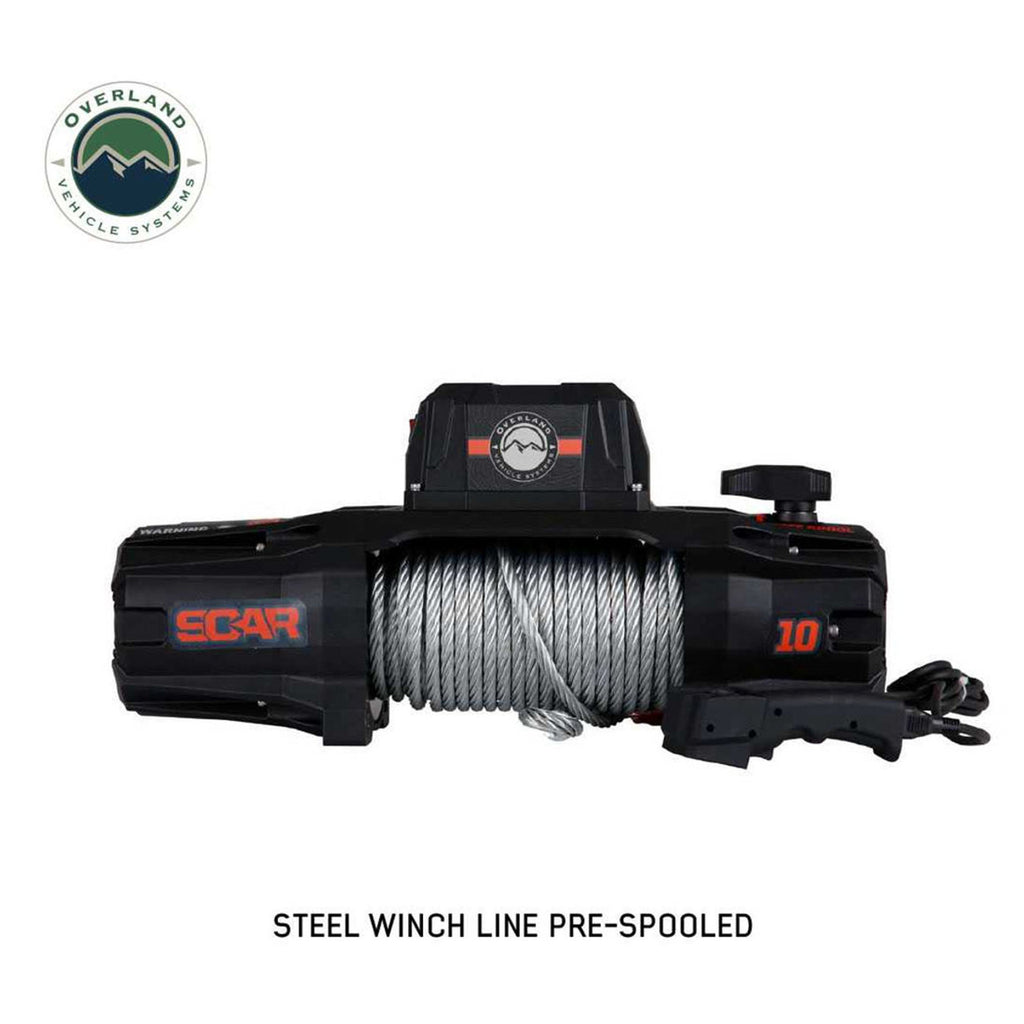 SCAR 10 - 10,000 lb. Winch With Steel Cable and Wireless Remote Overland Vehicle Systems