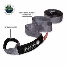 Load image into Gallery viewer, Tow Strap 4 Inch x 30 Foot Grey With Black Ends and Storage Bag Overland Vehicle Systems