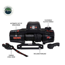 Load image into Gallery viewer, SCAR 12P - 12,000 lb. Winch With Synthetic Rope and Wireless Remote Overland Vehicle Systems