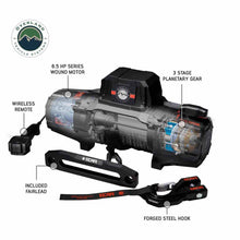 Load image into Gallery viewer, SCAR 12P - 12,000 lb. Winch With Synthetic Rope and Wireless Remote Overland Vehicle Systems