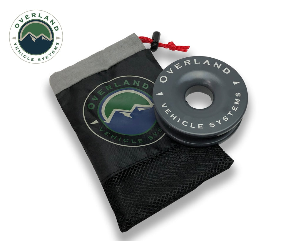 Recovery Snatch Ring 4.00 41,000 lb. Gray With Storage Bag Overland Vehicle Systems