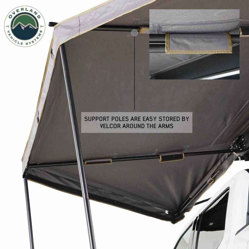 HD Nomadic 180 LTE - Awning, Grey Body, Green Trim and Black Travel Cover Overland Vehicle Systems