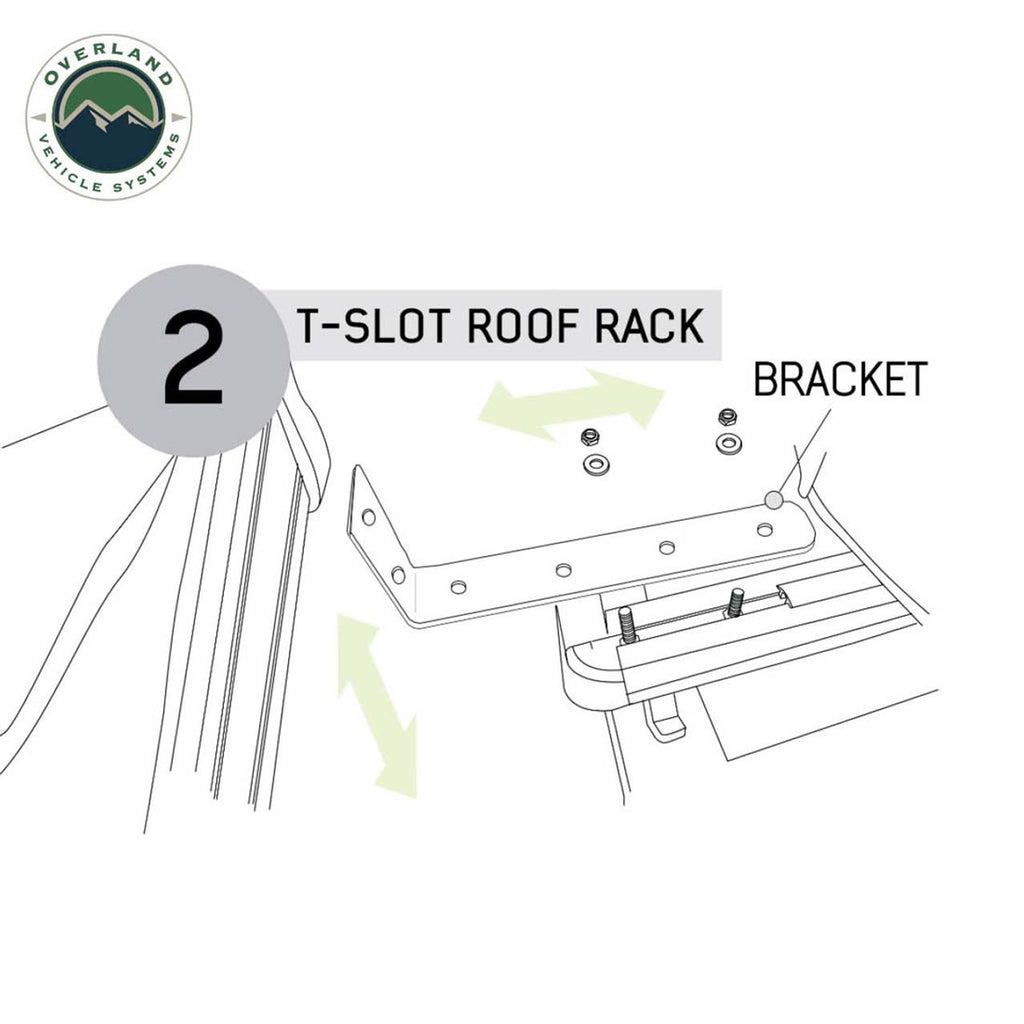 HD Nomadic 180 LTE - Awning, Grey Body, Green Trim and Black Travel Cover Overland Vehicle Systems