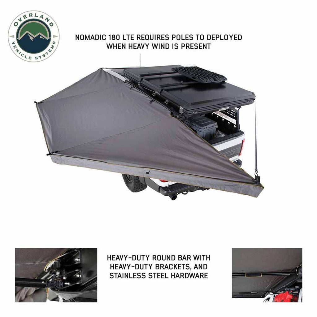 Overland Vehicle Systems Tent Annex Room HD Nomadic 180 LTE - Awning, Grey Body, Green Trim and Black Travel Cover Overland Vehicle Systems - 19609917