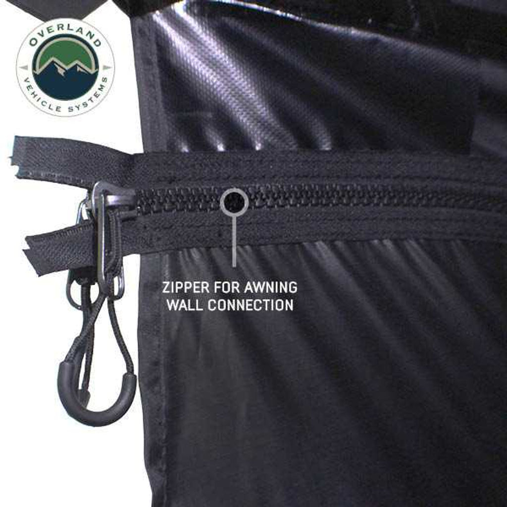 Overland Vehicle Systems Portable Awning XD Nomadic 270 - Awning, Lights, Black Out, Wall Kit, Passenger Side, Black Body, Black Trim and Black Travel Cover Overland Vehicle Systems - 19690010