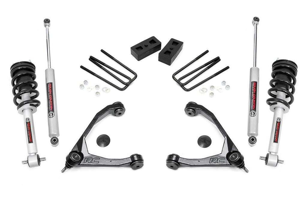 Rough Country Lift Kits 3.5 Inch Suspension Lift Kit Upper Control Arms N3 Struts 14-18 Silverado/Sierra 1500 2WD Rough Country - 198.23