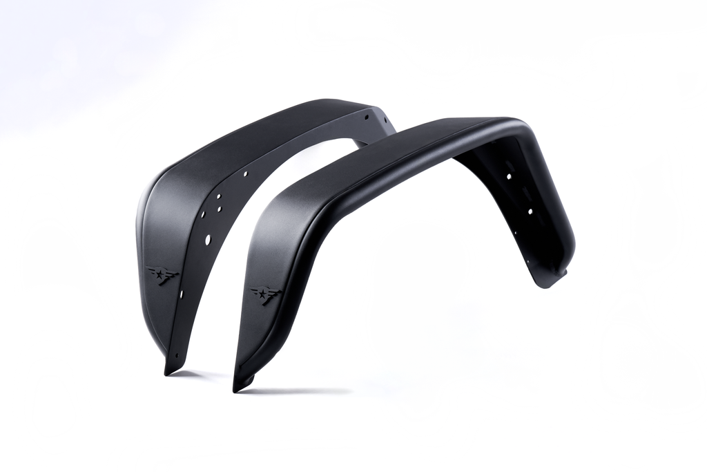 Combat Off Road black aluminum rear fenders for 2007-2018 Jeep Wrangler JK/JKU, part 15-1079
