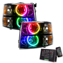 Load image into Gallery viewer, ORACLE Lighting Headlights Oracle 07-13 Chevy Silverado SMD HL - Blk - Round Style - ColorSHIFT w/ 2.0 Cntrl SEE WARRANTY