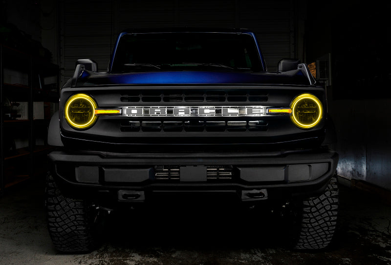 ORACLE Lighting Headlights Oracle 21-22 Ford Bronco Headlight Halo Kit w/DRL Bar - Base Headlights -w/RF Cntrl SEE WARRANTY