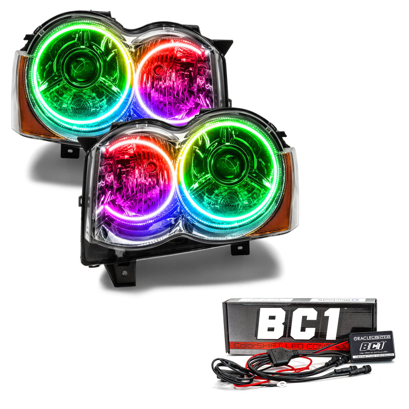 ORACLE Lighting Headlights Oracle 08-10 Jeep Grand Cherokee SMD HL - HID - ColorSHIFT w/ BC1 Controller