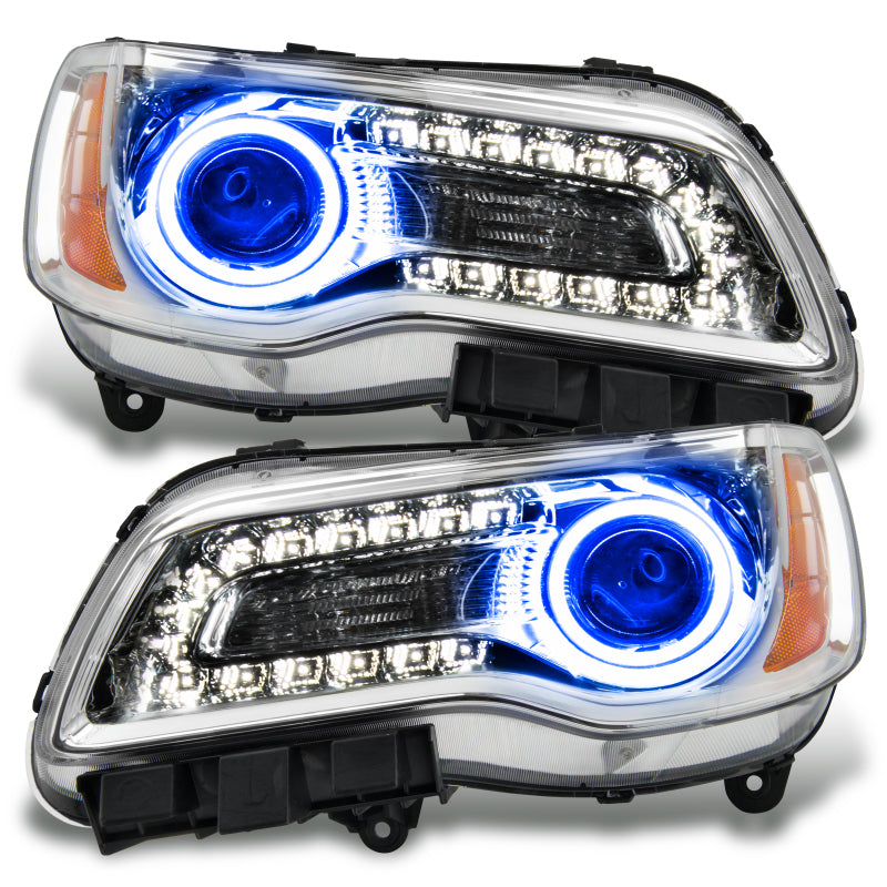 ORACLE Lighting Headlights Oracle 11-14 Chrysler 300C NON HID LED Halo Headlights Chrome Housing - Blue