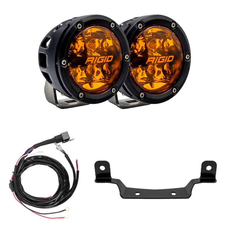 Rigid Industries Light Bars & Cubes Rigid Industries 2017+ Polaris Pro R/Turbo R Revolve Amber PRO A-Pillar Light Kit