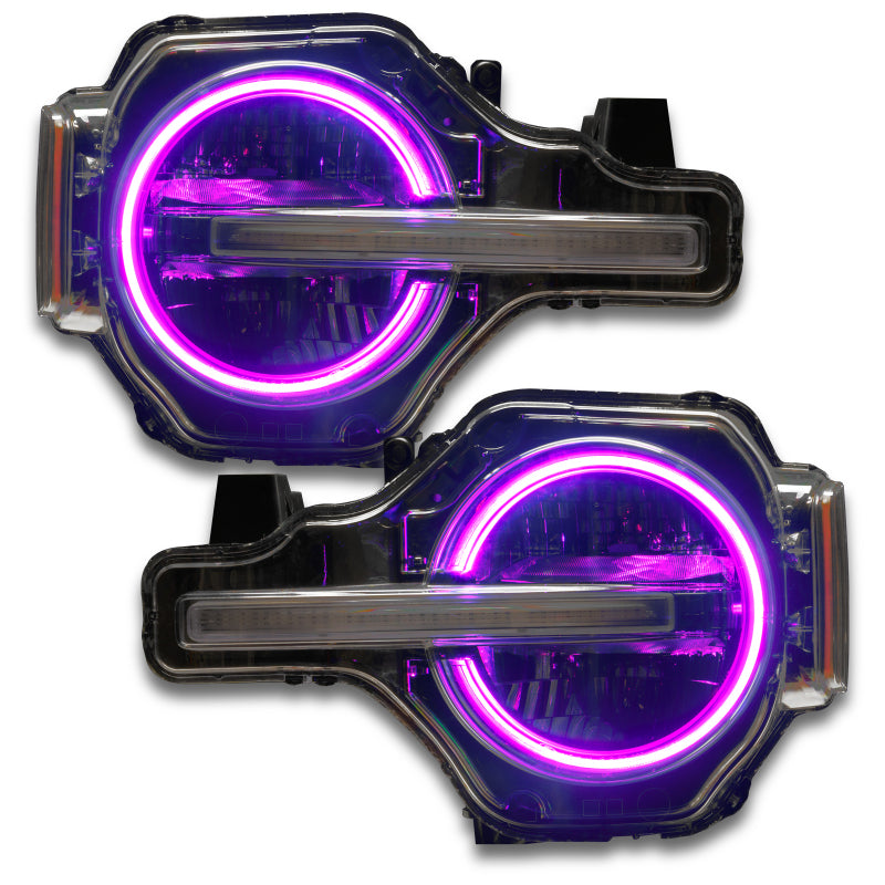 ORACLE Lighting Headlights Oracle 2021 Ford Bronco DRL Upgrade w/ Halo Kit - ColorSHIFT w/ Simple Controller SEE WARRANTY