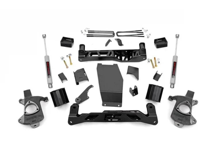 Rough Country Lift Kits 5 Inch Suspension Lift Kit w/N3 Shocks & Struts 14-18 Silverado/Sierra 1500 4WD Cast Steel Rough Country - 22333