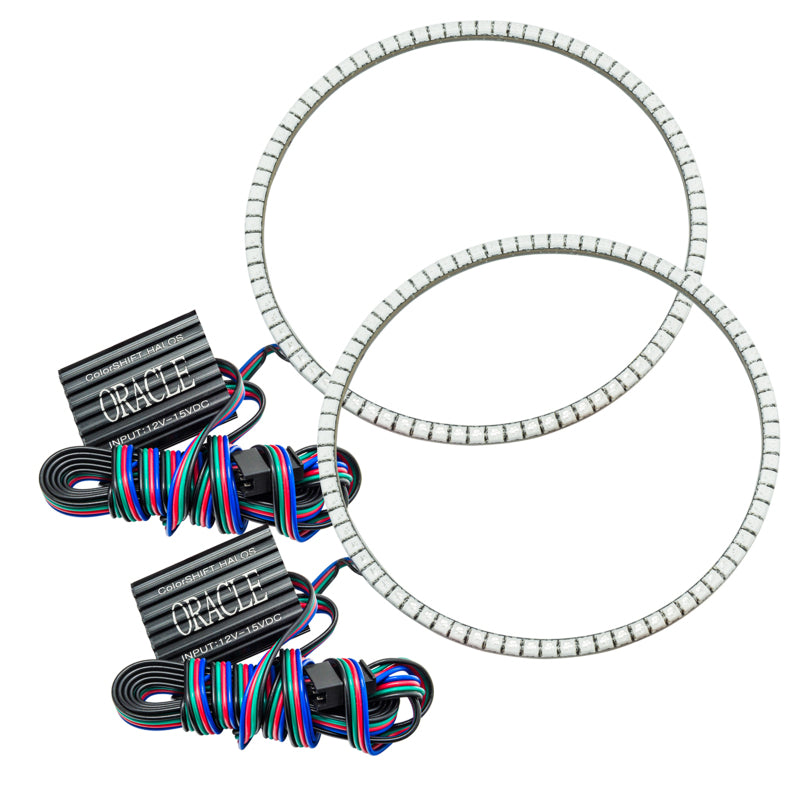 ORACLE Lighting Fog Lights Oracle Jeep Wrangler JK 07-17 LED Waterproof Halo Kit - ColorSHIFT w/o Controller SEE WARRANTY