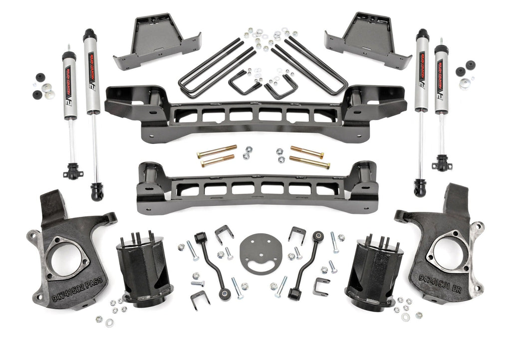 Rough Country Lift Kits 6 Inch GM Suspension Lift Kit w/V2 Shocks 99-06 1500 PU 2WD Rough Country - 23470