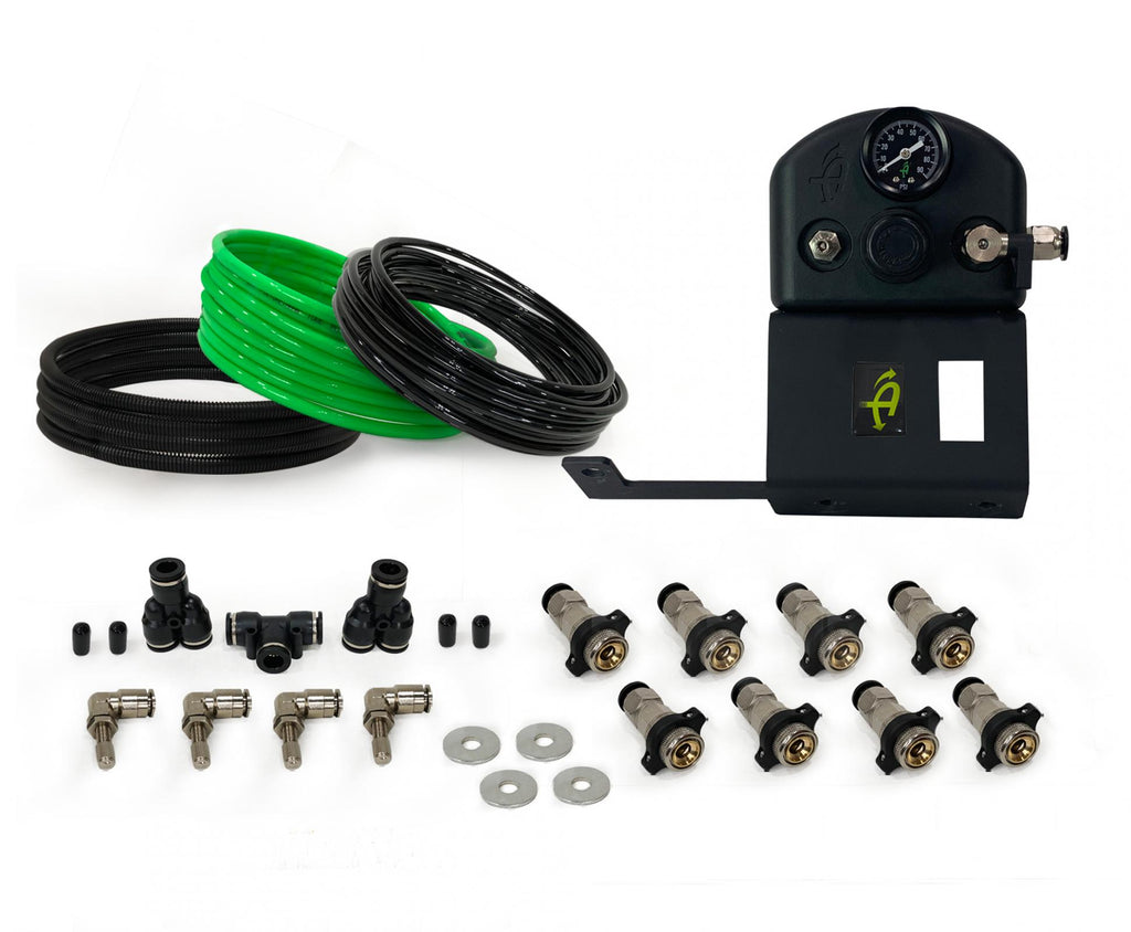 Tacoma Tire Inflator System 4 Tire For 16-20 Toyota Tacoma W/Engine Bay Mount With Box, Fittings, Hoses and Storage Bag Black UP Down Air