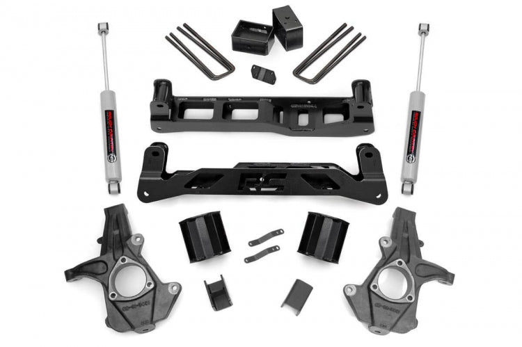 5 Inch Suspension Lift Kit w/N2.0 Shocks & Struts 14-18 Silverado/Sierra 1500 2WD Aluminum/Stamped Steel Rough Country