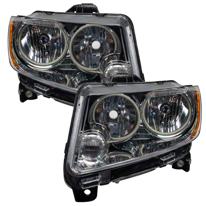 ORACLE Lighting Headlights Oracle 11-13 Jeep Grand Cherokee SMD HL (Non-HID)-Chrome - ColorSHIFT w/ BC1 Controller