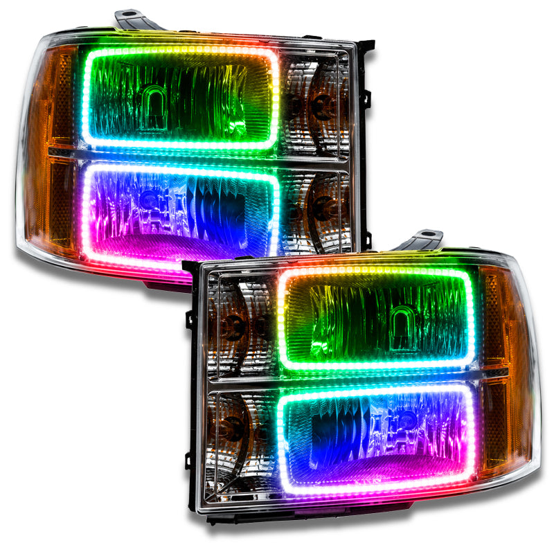 ORACLE Lighting Headlights Oracle 07-13 GMC Sierra SMD HL - Square Ring Design - ColorSHIFT w/o Controller SEE WARRANTY