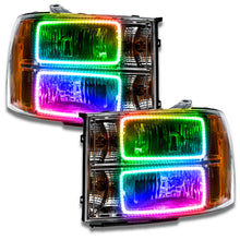 Load image into Gallery viewer, ORACLE Lighting Headlights Oracle 07-13 GMC Sierra SMD HL - Square Ring Design - ColorSHIFT w/o Controller SEE WARRANTY