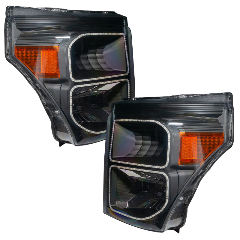 ORACLE Lighting Headlights Oracle 11-16 Ford F250/350 LED HL - Black - ColorSHIFT w/ BC1 Controller