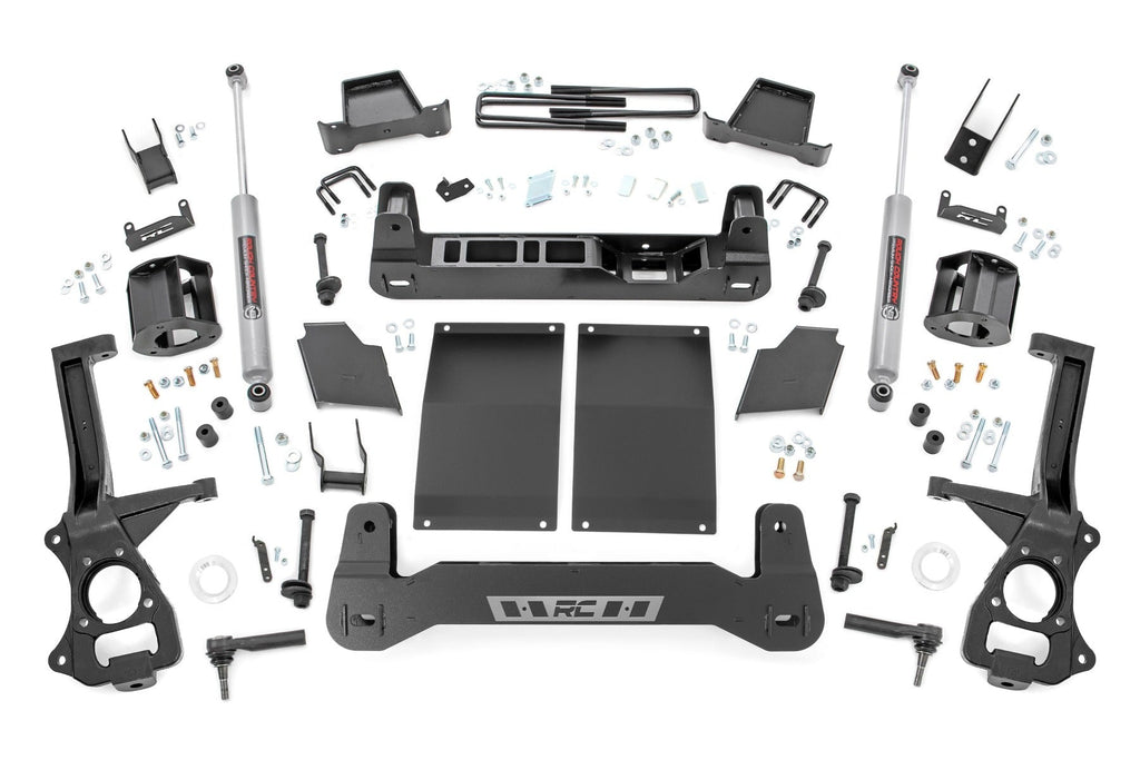 Rough Country Lift Kits 4in GM Suspension Lift Kit Strut Spacers N3 Shocks 19-21 1500 Trailboss/AT4 Diesel PU 4WD Rough Country - 27531D