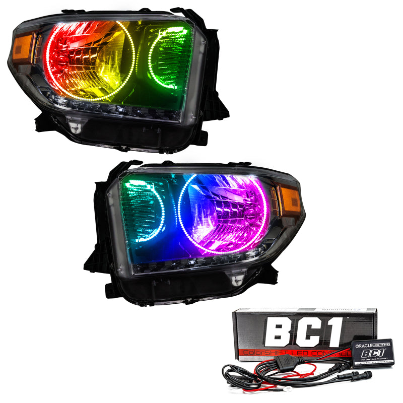 ORACLE Lighting Headlights Oracle 14-17 Toyota Tundra SMD HL - Dual Halo Kit - ColorSHIFT w/ BC1 Controller
