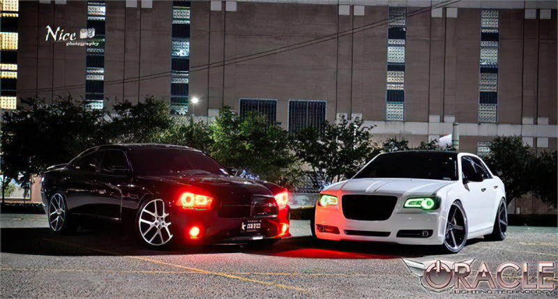 ORACLE Lighting Headlights Oracle 11-19 Chrysler 300C DRL Upgrade w/ Halo Kit - ColorSHIFT w/ Simple Controller SEE WARRANTY