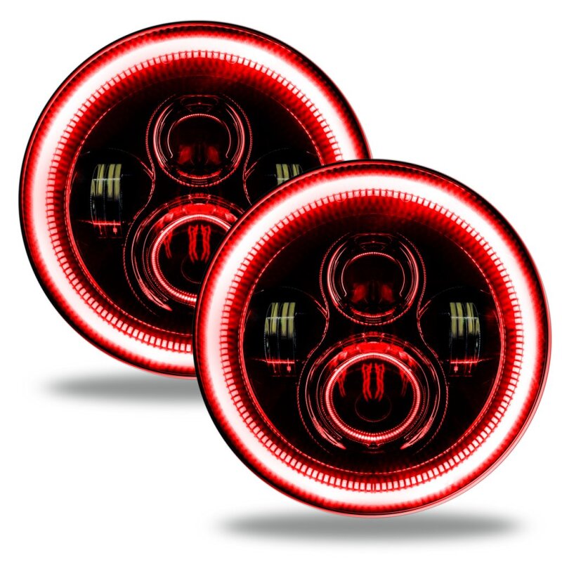 ORACLE Lighting Headlights Oracle Jeep Wrangler JL/Gladiator JT 7in. High Powered LED Headlights (Pair) - Red SEE WARRANTY