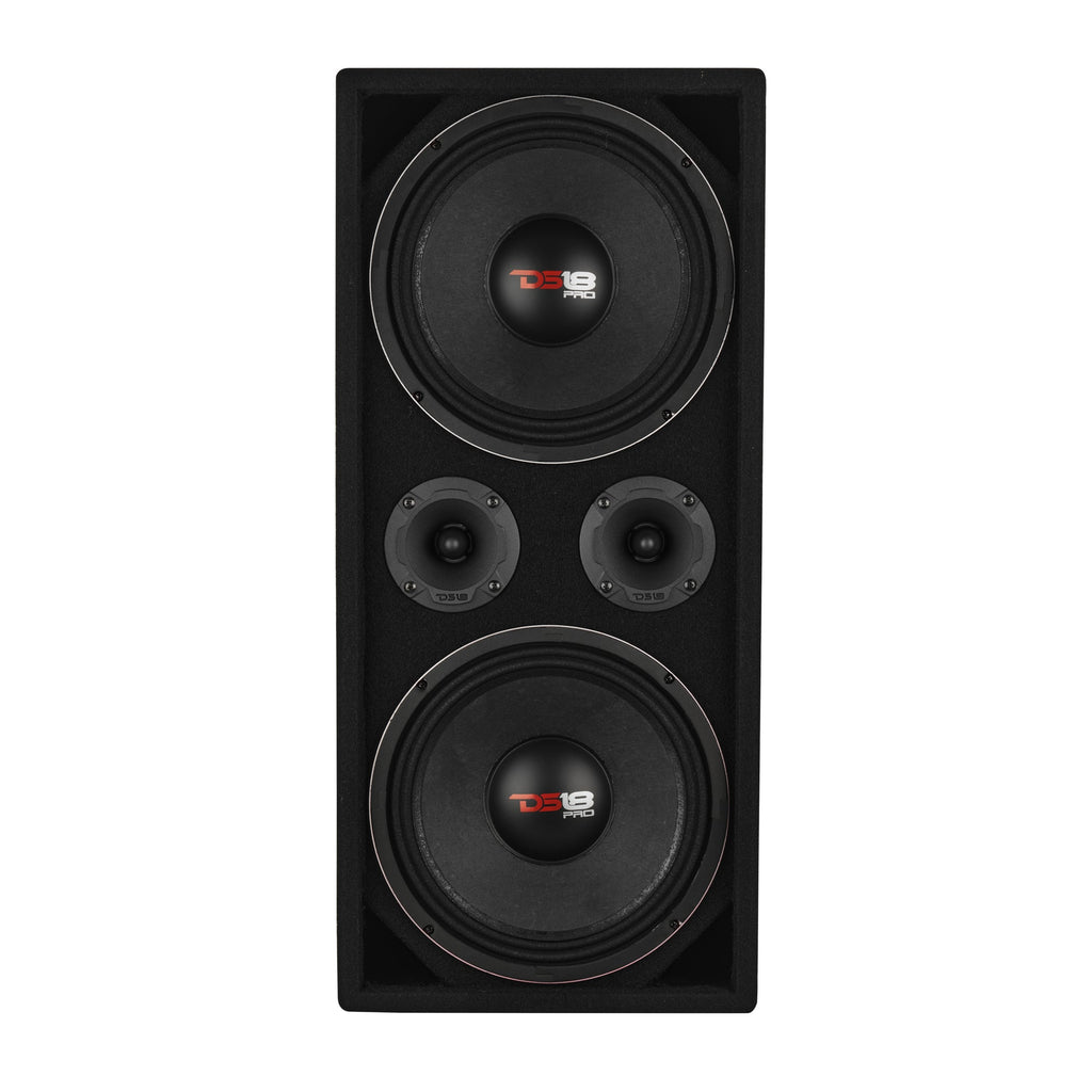Loaded Voceteo Enclosure with Dual 10" Mids, Dual 3.78" Tweeters, Amplifier & Speakon Cable