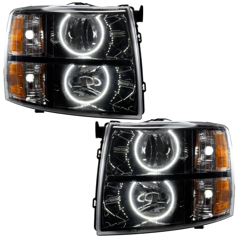 ORACLE Lighting Headlights Oracle 07-13 Chevrolet Silverado SMD HL - Black - Round Style - White SEE WARRANTY