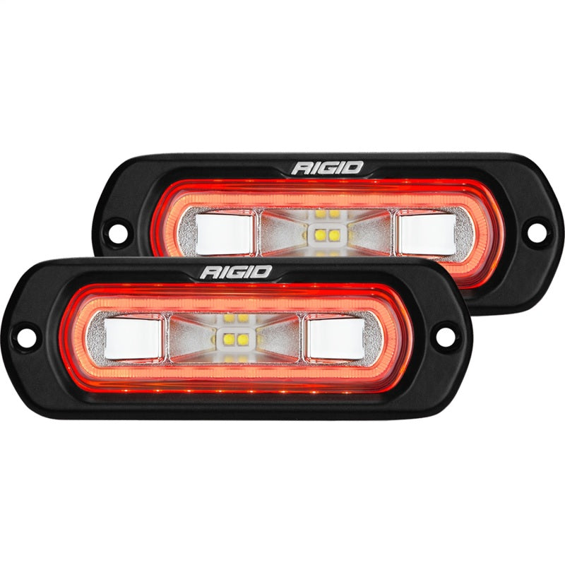 Rigid Industries Light Bars & Cubes Rigid Industries SR-L Series Flush Mount LED Spreader Pair w/ Red Halo - Universal