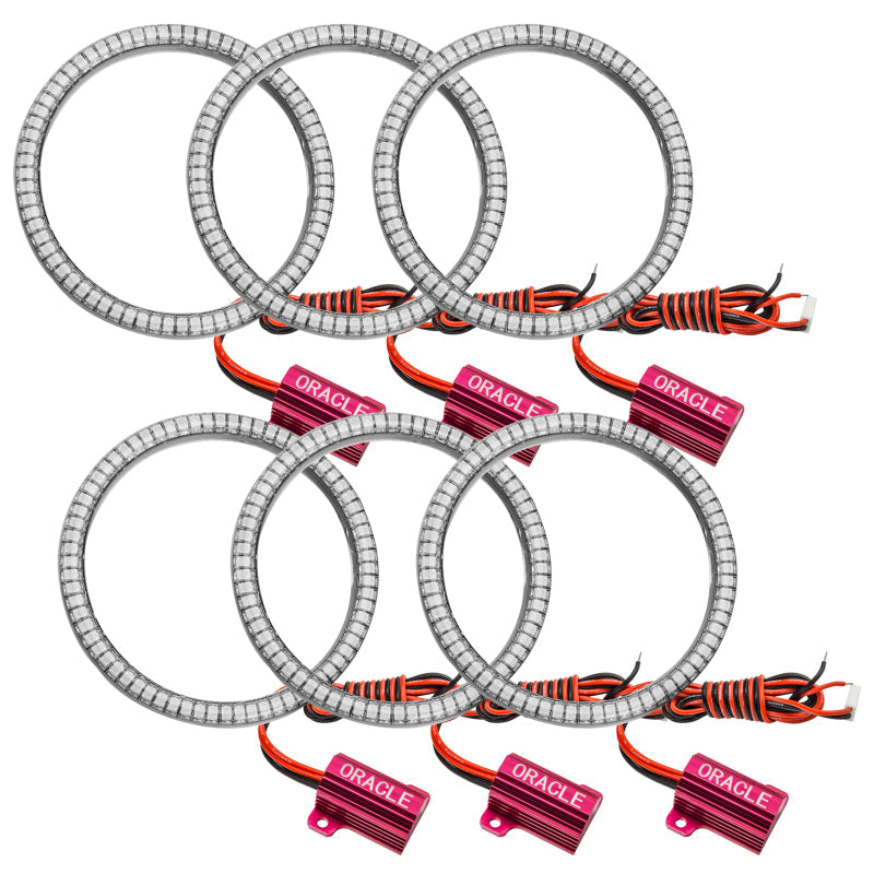 ORACLE Lighting Fog Lights Oracle Ultima GTR LED Waterproof Tail Light Halo Kit - 6 Rings - Red SEE WARRANTY