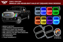 Load image into Gallery viewer, ORACLE Lighting Headlights Oracle Ford F250/350 11-16 Halo Kit (Square Ring Design) - ColorSHIFT w/ BC1 Controller SEE WARRANTY
