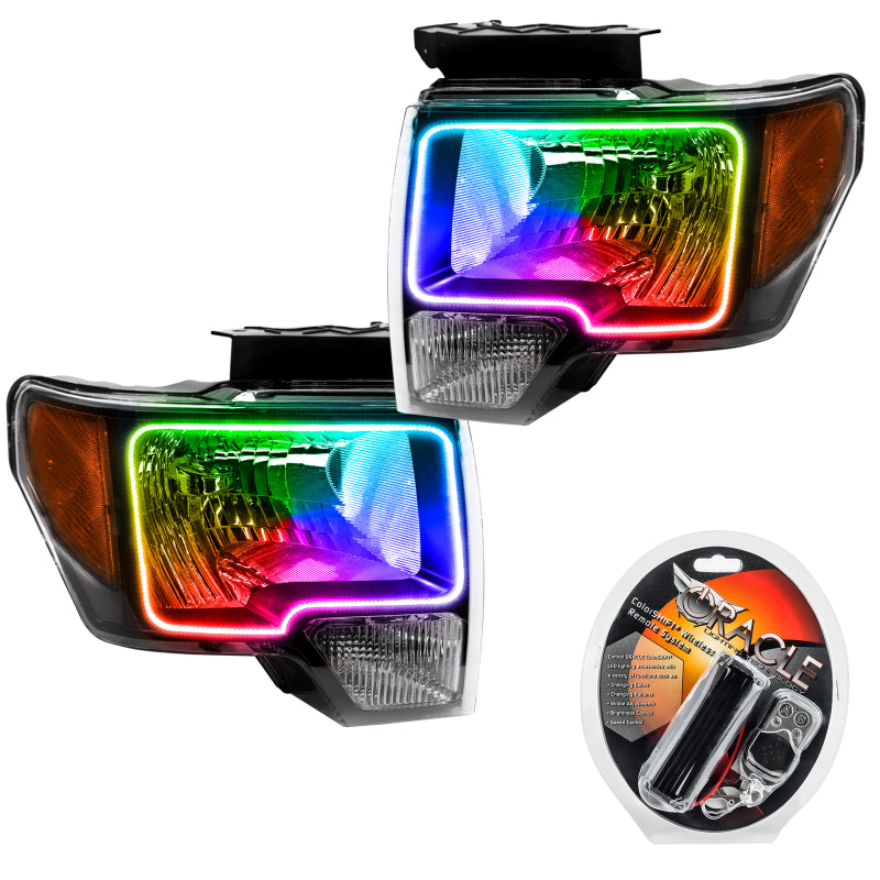 ORACLE Lighting Headlights Oracle 09-14 Ford F-150 LED HL - Black - ColorSHIFT SEE WARRANTY