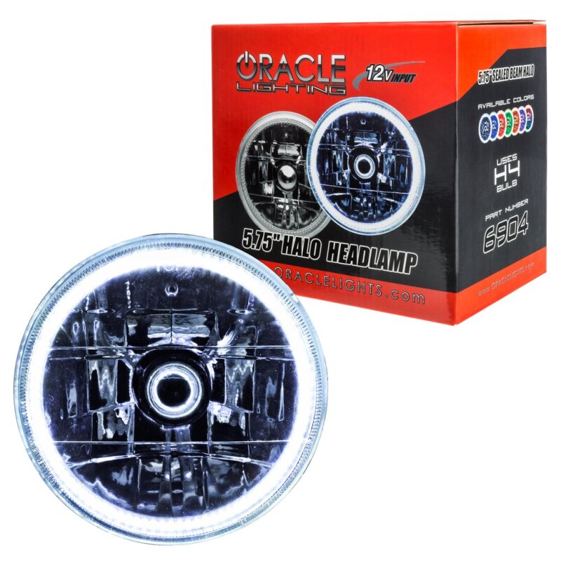 ORACLE Lighting Headlights Oracle Pre-Installed Lights 5.75 IN. Sealed Beam - White Halo SEE WARRANTY