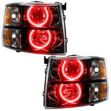 Load image into Gallery viewer, ORACLE Lighting Headlights Oracle Lighting 07-13 Chevrolet Silverado Assembled Halo Headlights Round Style -Red SEE WARRANTY