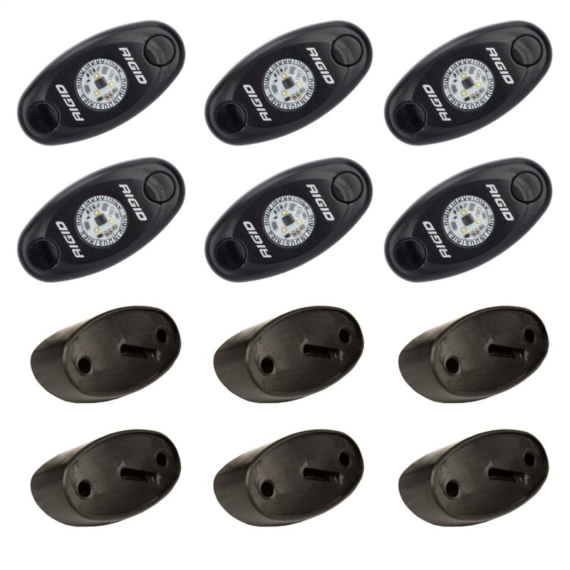 Rigid Industries Sidemarkers & Indicators Rigid Industries Rock Light Kit- Cool White (6 lights)