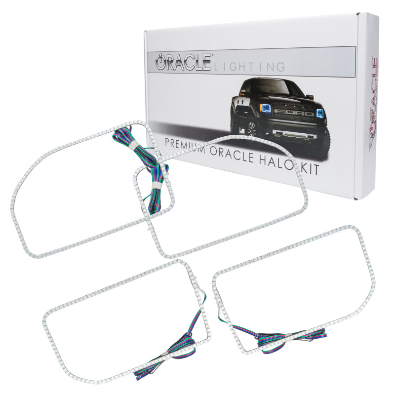 ORACLE Lighting Headlights Oracle Ford F250/350 11-16 Halo Kit (Square Ring Design) - ColorSHIFT SEE WARRANTY