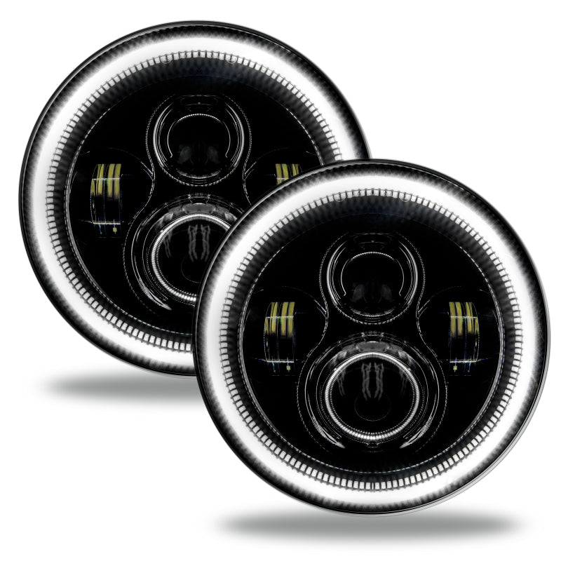 ORACLE Lighting Headlights Oracle 7in High Powered LED Headlights - Black Bezel - White SEE WARRANTY