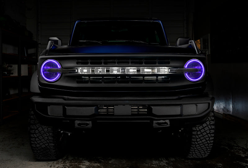 ORACLE Lighting Headlights Oracle 2021 Ford Bronco DRL Upgrade w/ Halo Kit - ColorSHIFT w/ BC1 Controller SEE WARRANTY