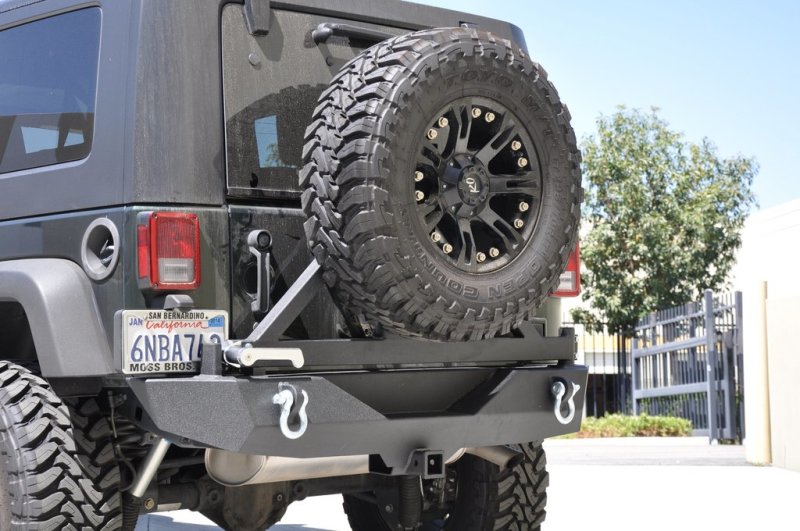 DV8 Offroad Bumpers - Steel DV8 Offroad 07-18 Jeep Wrangler JK Rear Bumper w/ Tire Carrier & Tapered Bearing