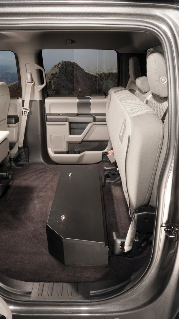 Rear Underseat Lockbox 15-23 F-150 17-23 F-250/350/450 Super Duty w/ Crew Cab 60 Percent Length Black Tuffy Security Products