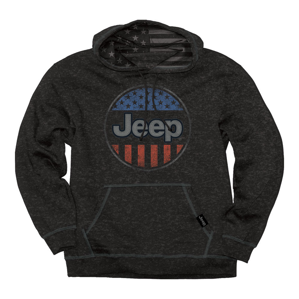 JEDCo Hoodie Sweatshirt Jeep - USA Oval Flag Accent Hoodie