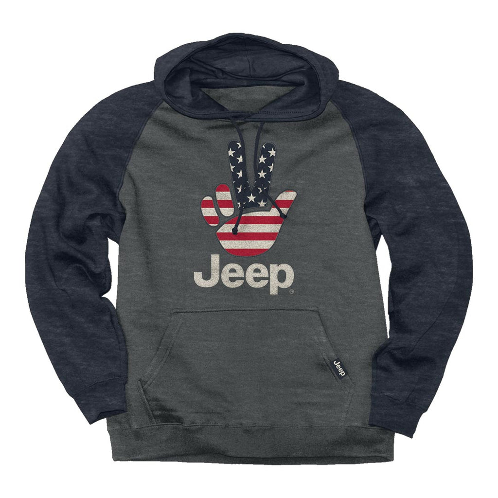 JEDCo Hoodie Sweatshirt Jeep - American Wave Raglan Hoodie