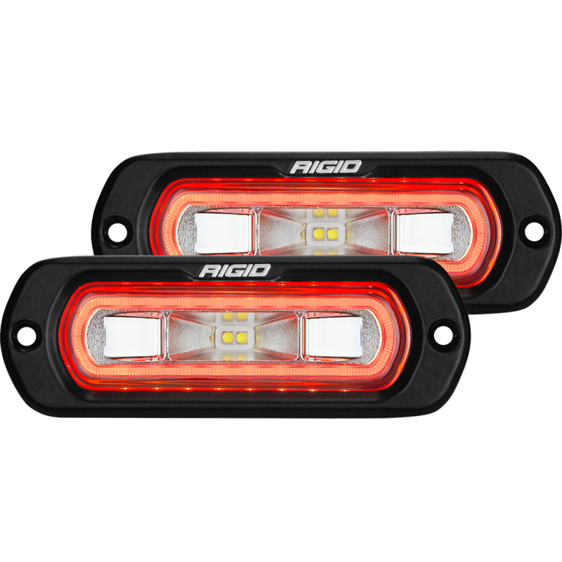 Rigid Industries Light Bars & Cubes Rigid Industries SR-L Series Flush Mount LED Spreader Pair w/ Red Halo - Universal