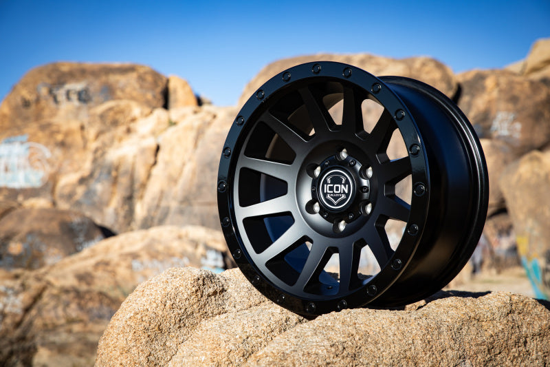 ICON Wheels - Cast ICON Compression 18x9 6x5.5 0mm Offset 5in BS 106.1mm Bore Double Black Wheel