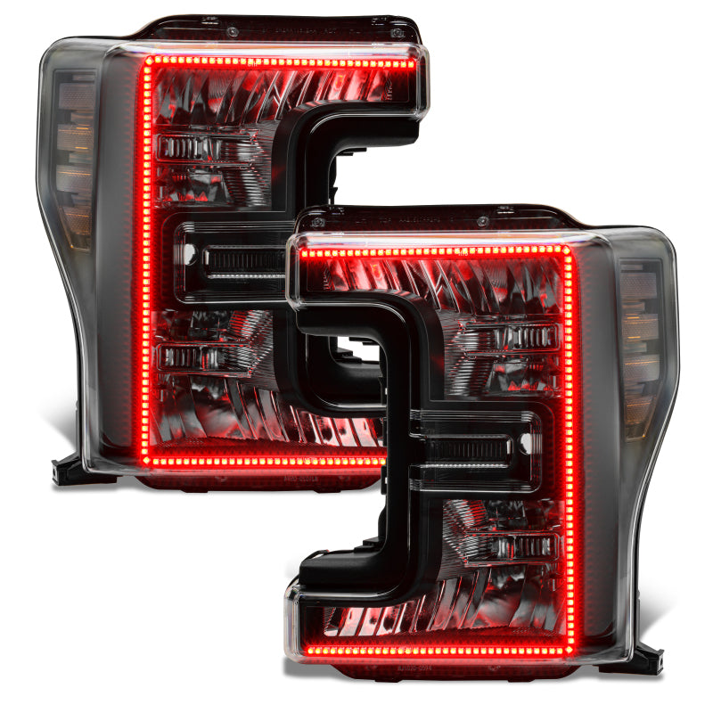 ORACLE Lighting Headlights Oracle 17-19 Ford F-250 SD Dynamic Pre-Assembled Headlights - Halogen - Black Edition - SEE WARRANTY