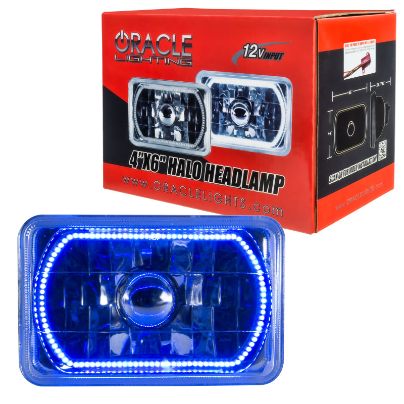 ORACLE Lighting Headlights Oracle Pre-Installed Lights 4x6 IN. Sealed Beam - Blue Halo SEE WARRANTY
